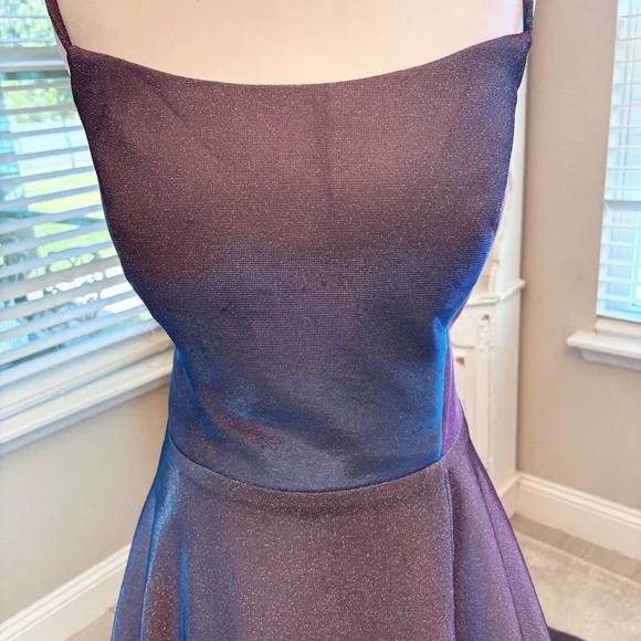 NEW Purple Iridescent Long Prom Dress NWOT Size XL/16 - Picture 3 of 14